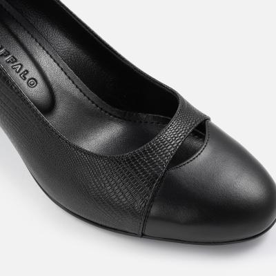 White Buffalo Product - اندازه پاشنه 6<br> - Black Patterned Leather - 1