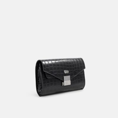 White Buffalo Product - بند بلند دارد<br>طول 21cm<br>ارتفاع 12cm<br>عمق 4cm<br> - Black Patterned Leather - 4